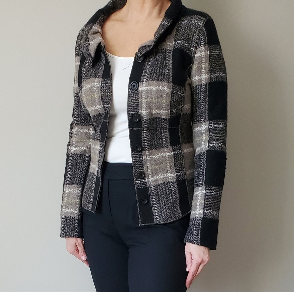 Marc Cain Plaid Button-Up Women's Blazer/Top